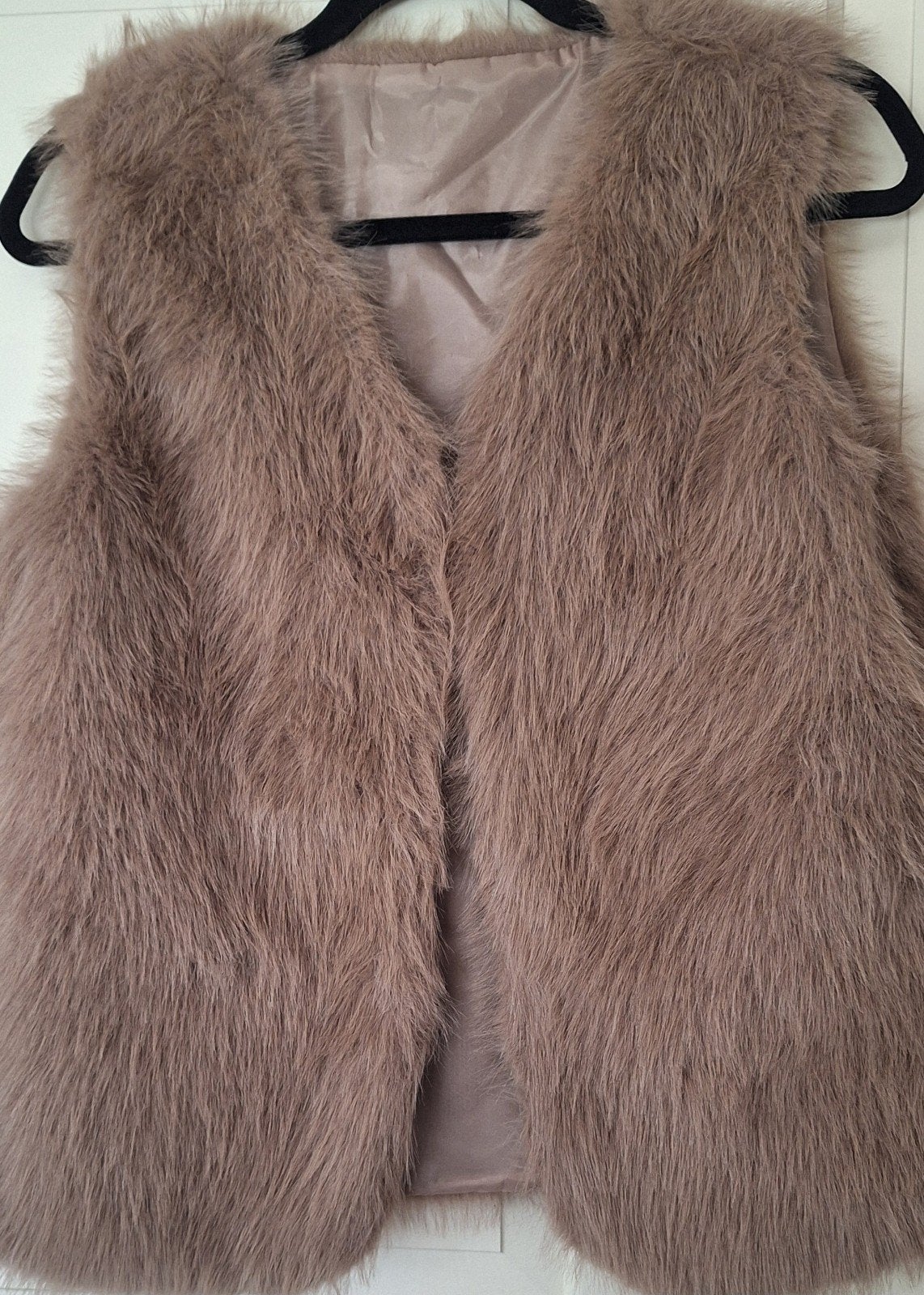 nieuw bont gilet bodywarmer taupe, Ophalen, Nieuw, Maat 36 (S), Bruin
