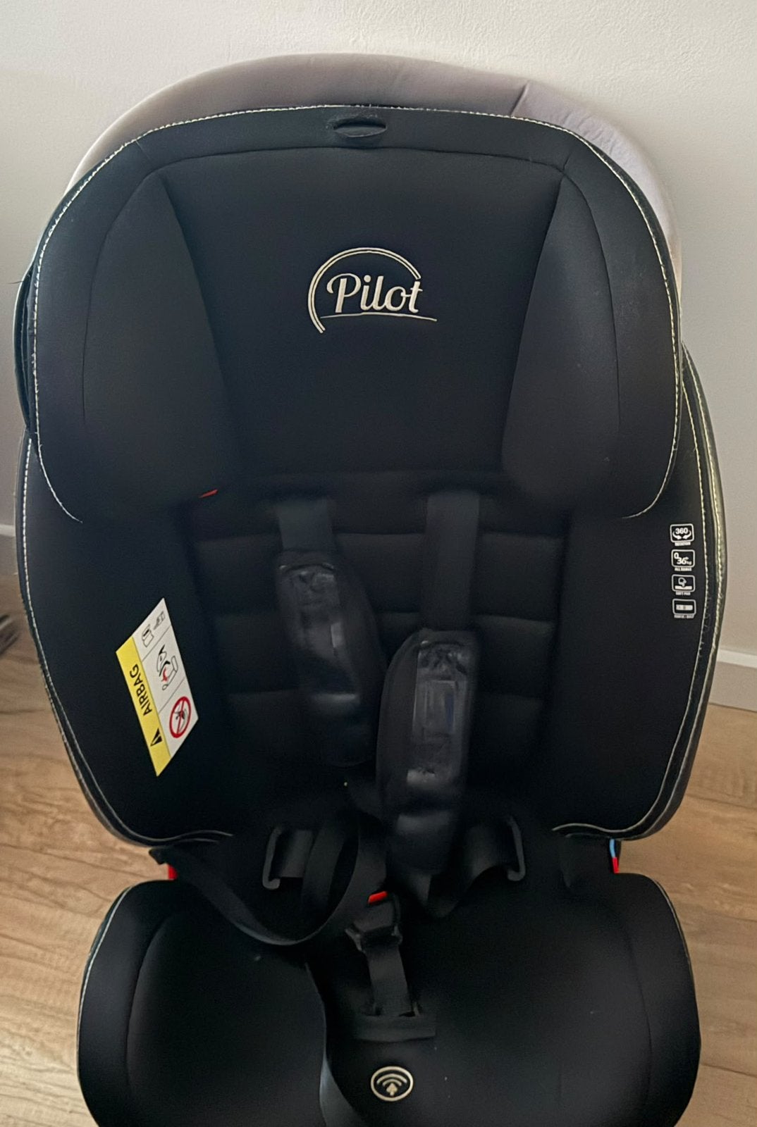 Autostoel Cangaroo zwart leer, Kinderen en Baby's, Ophalen, Zo goed als nieuw, Isofix, 0 t/m 13 kg