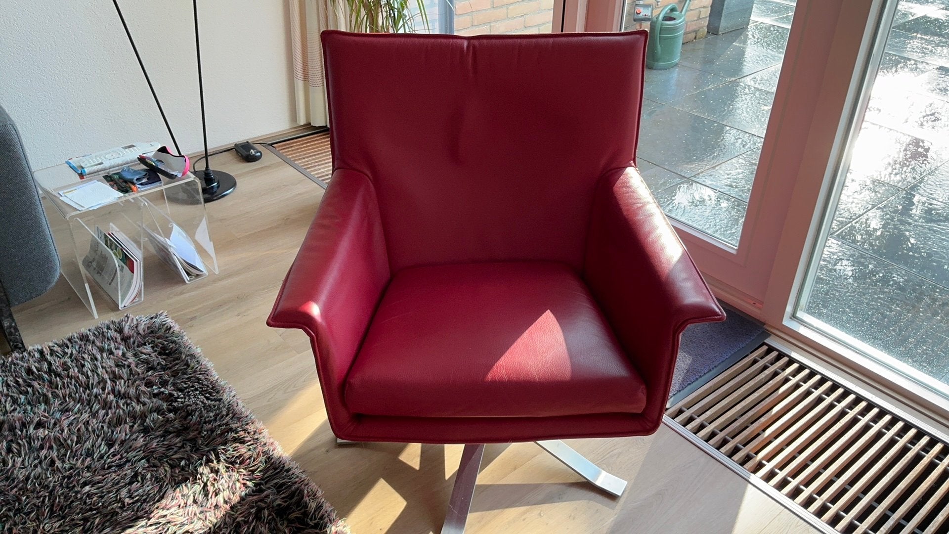 Fauteuil, Huis en Inrichting, Fauteuils, Ophalen, Gebruikt, Minder dan 75 cm, Leer