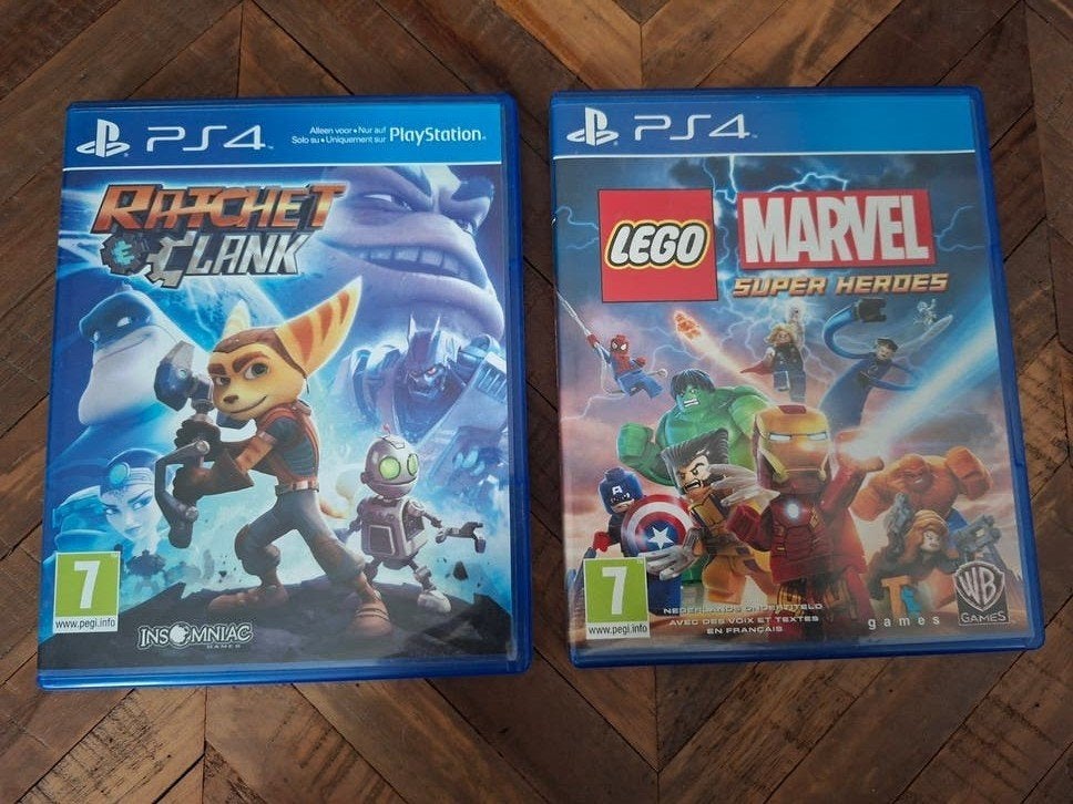 Playstation 4 spellen - Ratchet & Clank en LEGO Marvel Super, Avontuur en Actie, Gebruikt, 1 speler, Ophalen of Verzenden