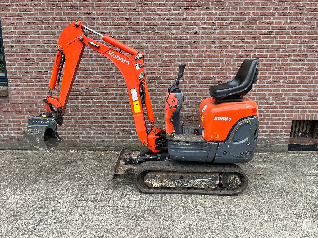 Kubota K008-3 minigraver, Zakelijke goederen, Machines en Bouw | Kranen en Graafmachines, Ophalen, Graafmachine