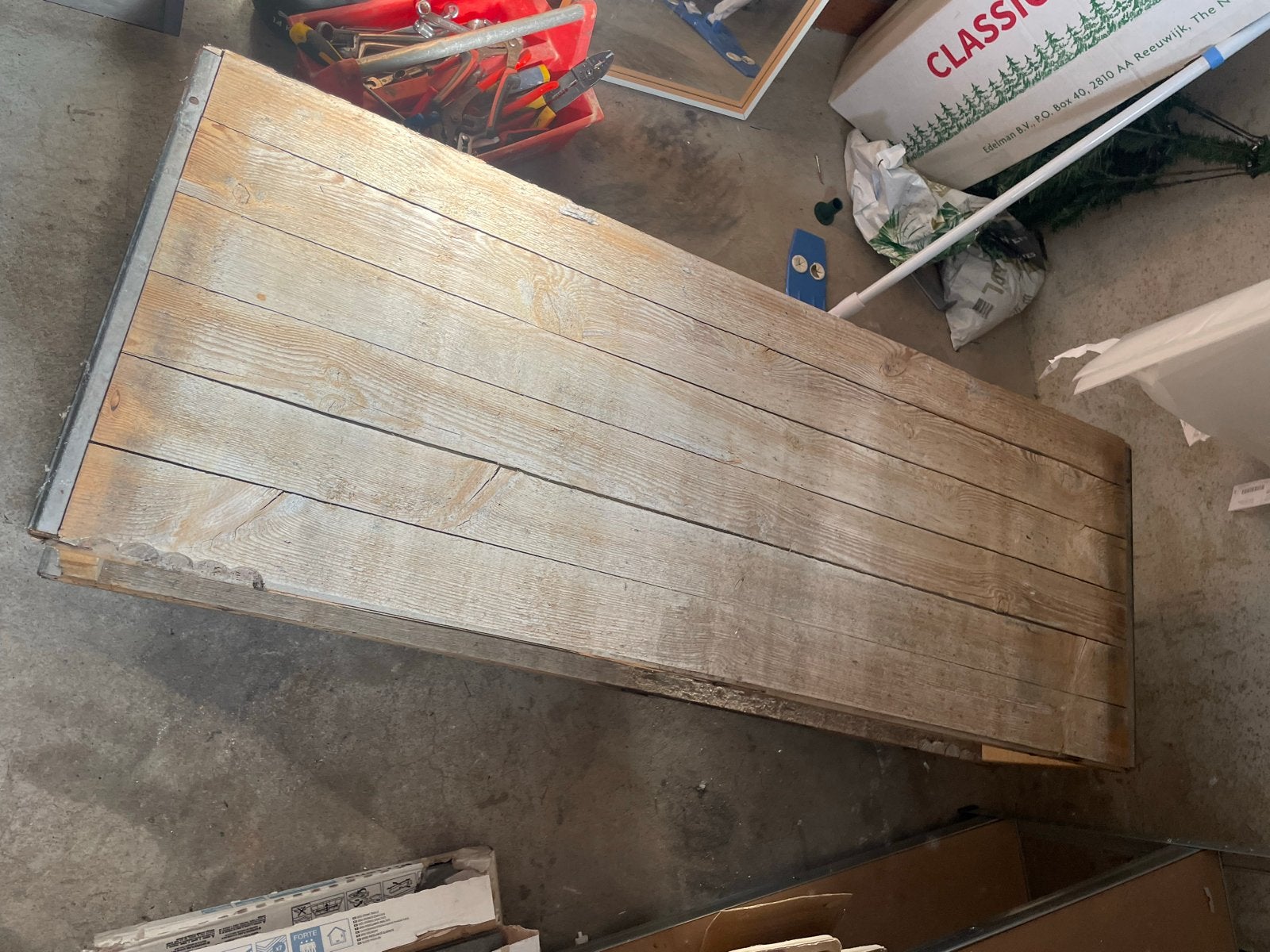 Gratis!!! Steigerhouten salon of tv tafel, Ophalen of Verzenden, Rechthoekig, 50 tot 100 cm