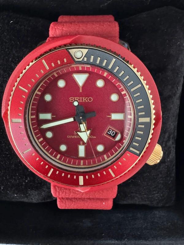 Seiko Prospex Solar “Red Tuna” Limited Edition Diver’s 200m, Sieraden, Tassen en Uiterlijk, Horloges | Heren, Seiko, Staal, Verzenden