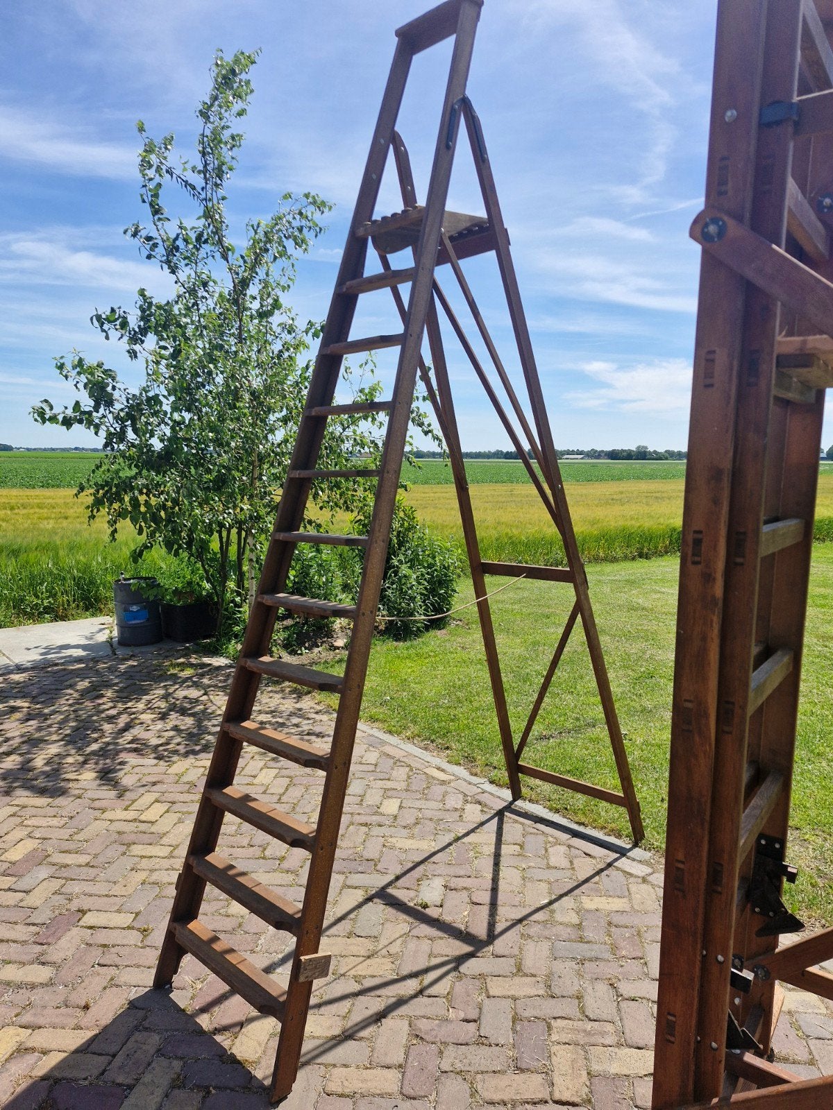 Wienese Ladders  Houten Ladder/Steiger. gewoon nieuw., Doe-het-zelf en Verbouw, Ladders en Trappen, Ophalen, Gebruikt, 2 tot 4 meter