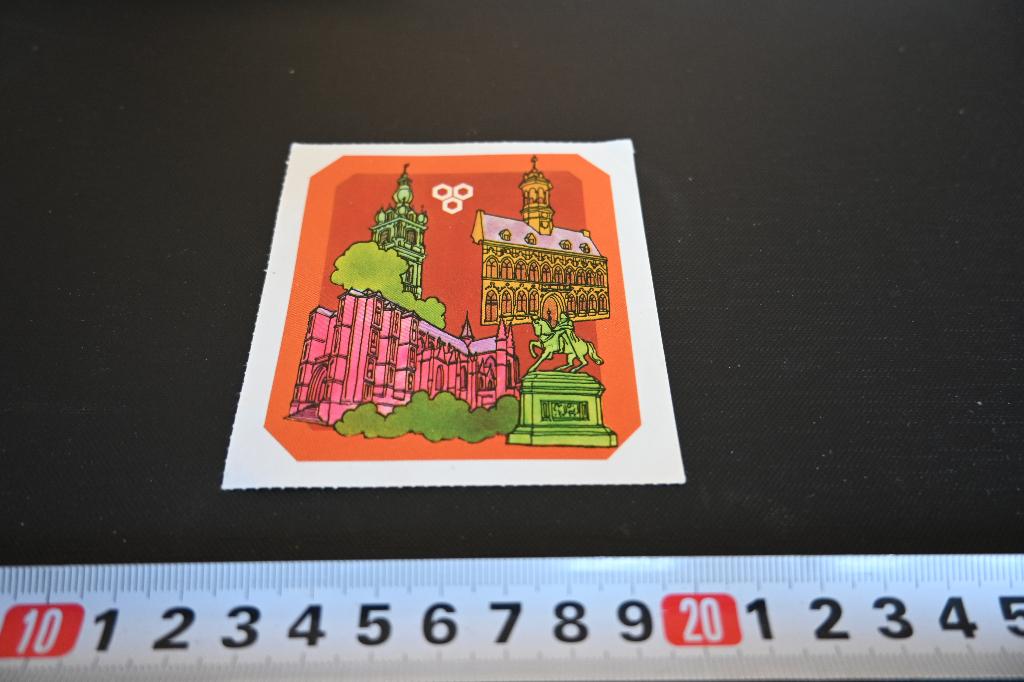 sticker BAC private kas belgië stad kerk stadhuis beeld, Verzamelen, Ophalen, Zo goed als nieuw
