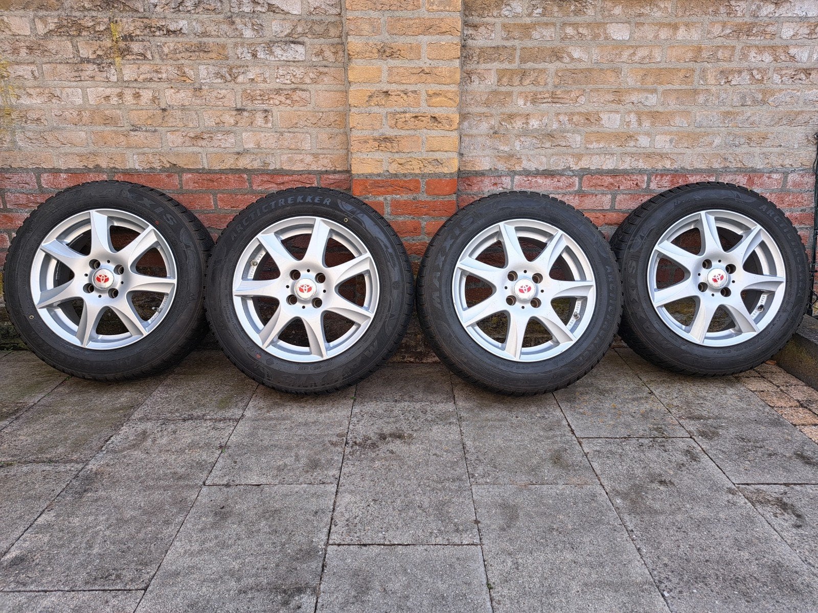 4x 15" aluminium velgen met winterbanden incl. tpms, Ophalen, Gebruikt, 15 inch, 175 mm