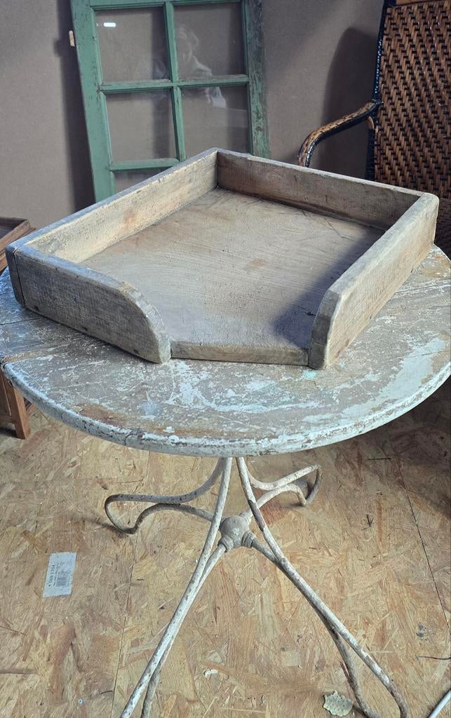 Oude houten snijbak aardappelbak snijplank, Ophalen of Verzenden
