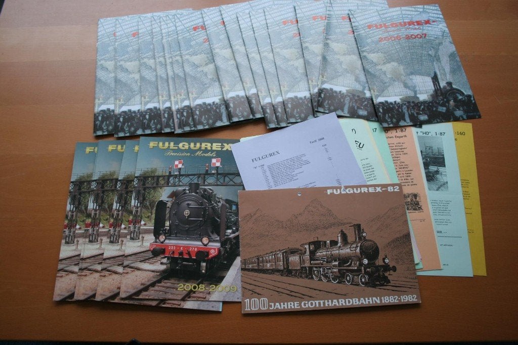 Kataloge + Broschüren Fulgurex 25x + Preislisten (Resten), Ophalen of Verzenden, Gelezen, Trein
