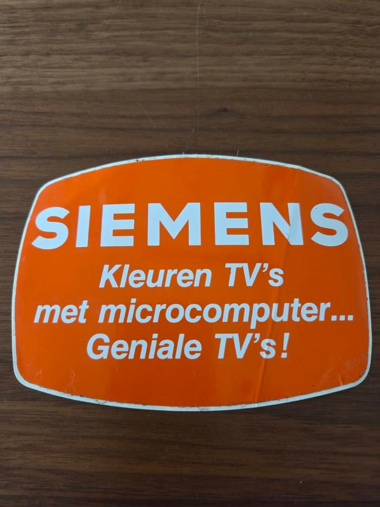 6189 Vintage Siemens Kleuren TV's met Microcomputer Sticker, Verzamelen, Stickers, Ophalen of Verzenden, Gebruikt