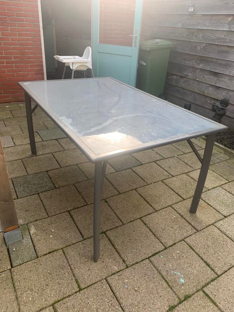 Nette tuintafel antraciet, Ophalen, Gebruikt, Rechthoekig, Metaal