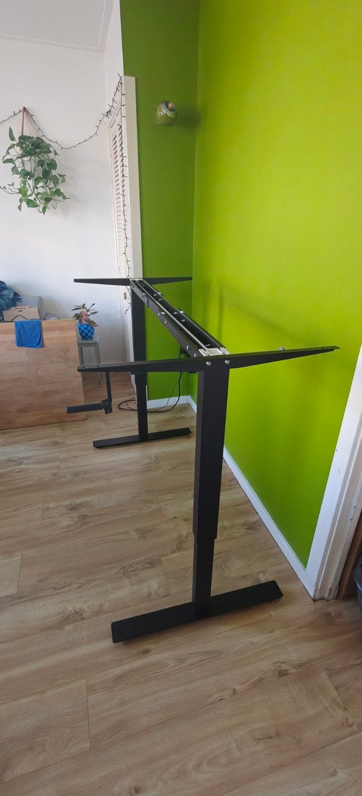 Trotten bureau onderstel zit/sta verstelbaar, Ophalen, Zwart, Metaal, 138 cm