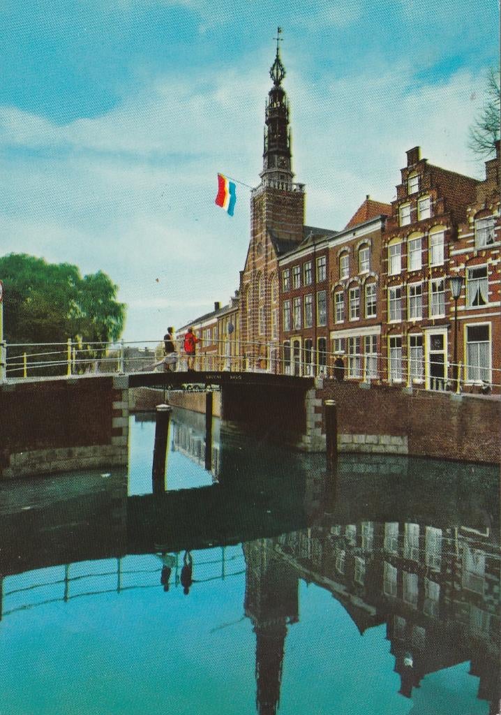LEIDEN Steenschuur met Kerk (Rechte Rand), Verzenden, 1960 tot 1980, Gelopen, Zuid-Holland