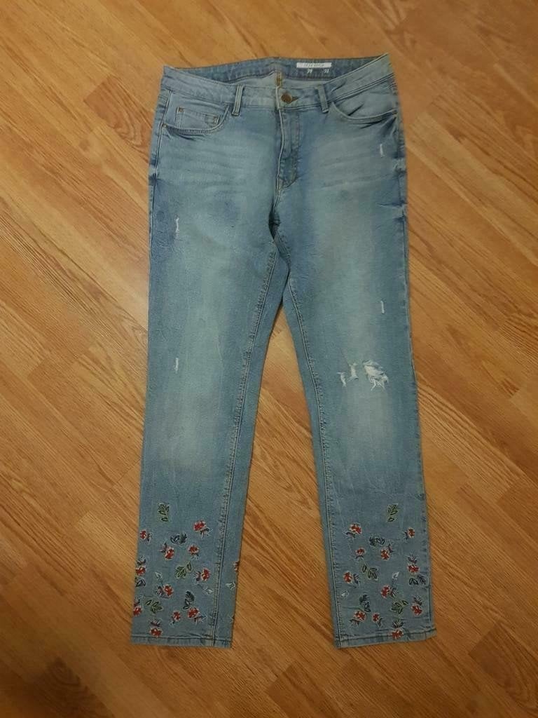 Esprit Jeans Skin Ankle maat 29/32 - uniek bloemenborduursel, EDC by Esprit, Ophalen of Verzenden, Blauw, W28 - W29 (confectie 36)