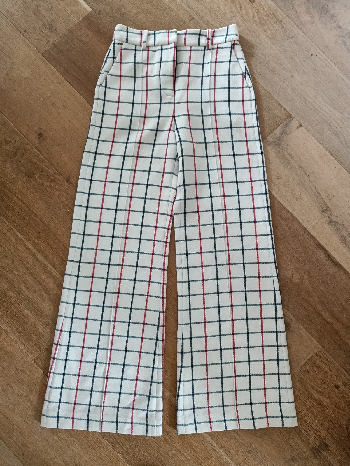 Munthe geruite broek maat 34, Wit, Ophalen of Verzenden, Zo goed als nieuw, Maat 34 (XS) of kleiner