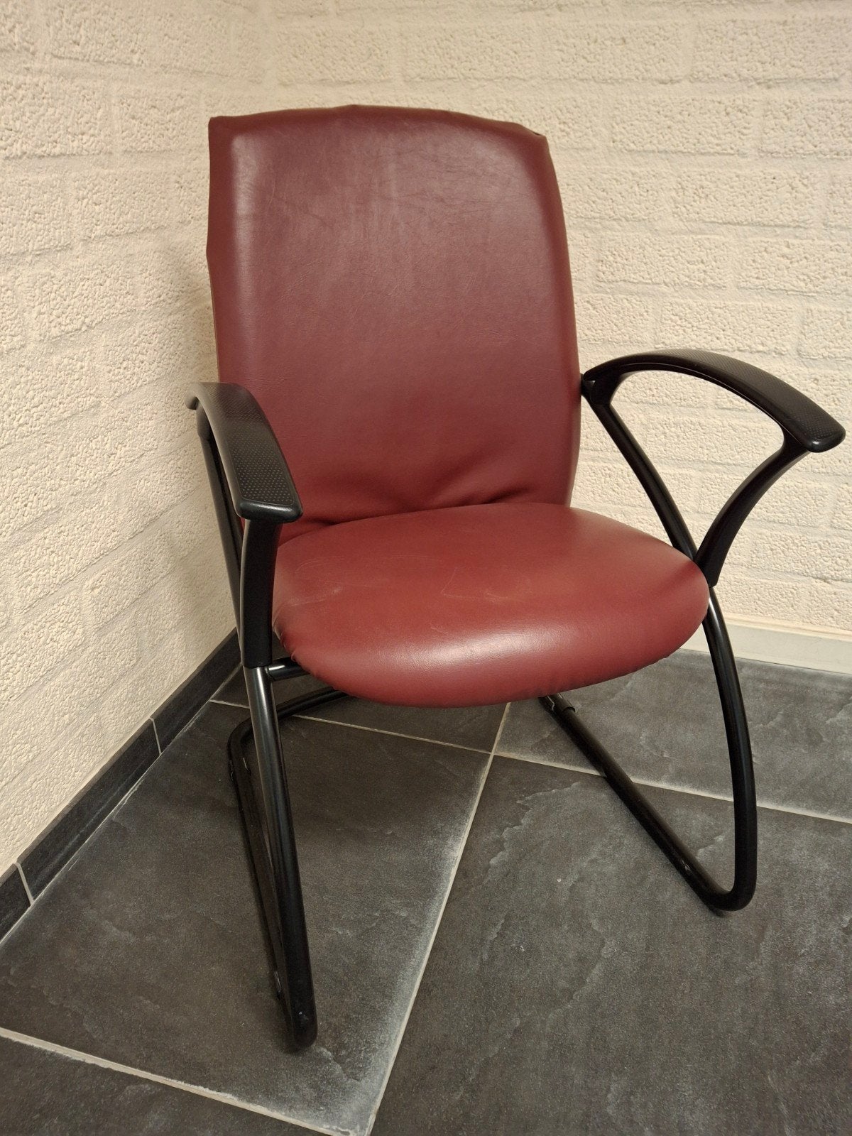 5 stuks bordeaux rode fauteuils, Ophalen, Zo goed als nieuw, Rood, Vijf, Zes of meer stoelen