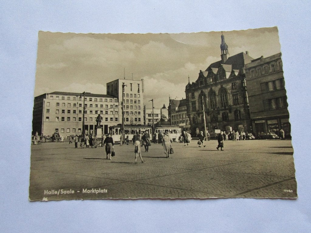 Ansichtkaart Duitsland - Halle/Saale - Marktplaats, Verzenden, 1960 tot 1980, Ongelopen, Duitsland