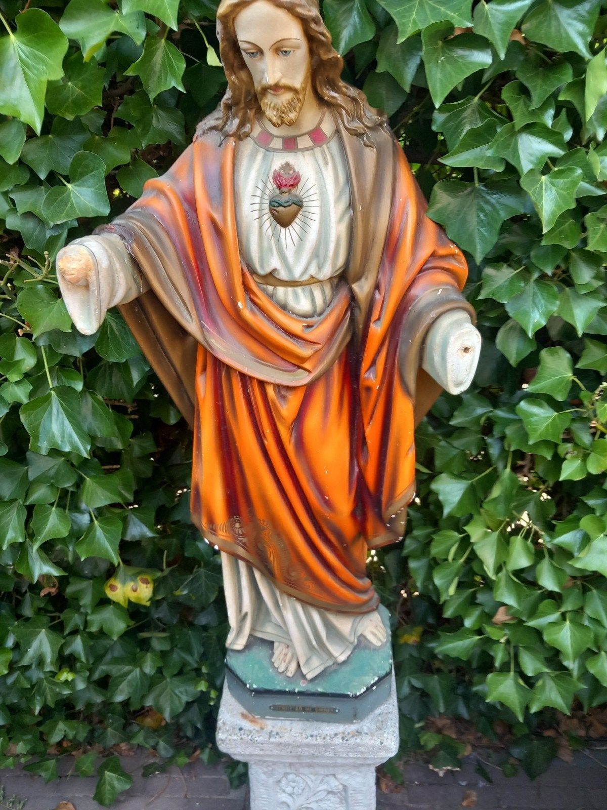 Groot Heilig Hart Jezus beeld - Bijna 1 meter hoog, Antiek en Kunst, Ophalen