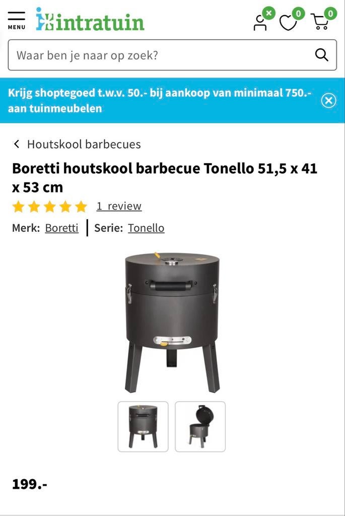 Boretti Tonello houtskoolbarbecue, Ophalen, Nieuw