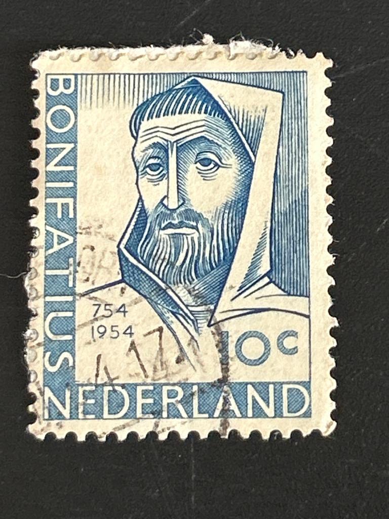 Nederland Bonifatius postzegel 1954 10c, Postzegels en Munten, Postzegels | Nederland, Ophalen of Verzenden, Na 1940, Gestempeld