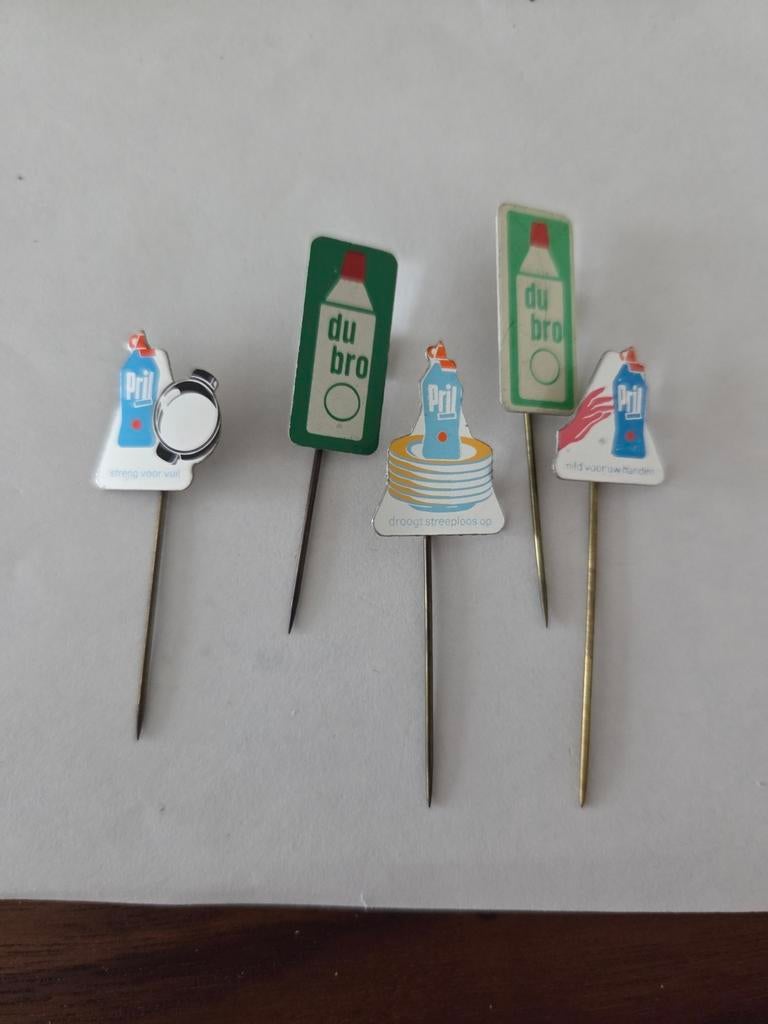 517 Vintage Pril en Dubro Speldjes - Set van 5, Verzamelen, Ophalen of Verzenden, Gebruikt