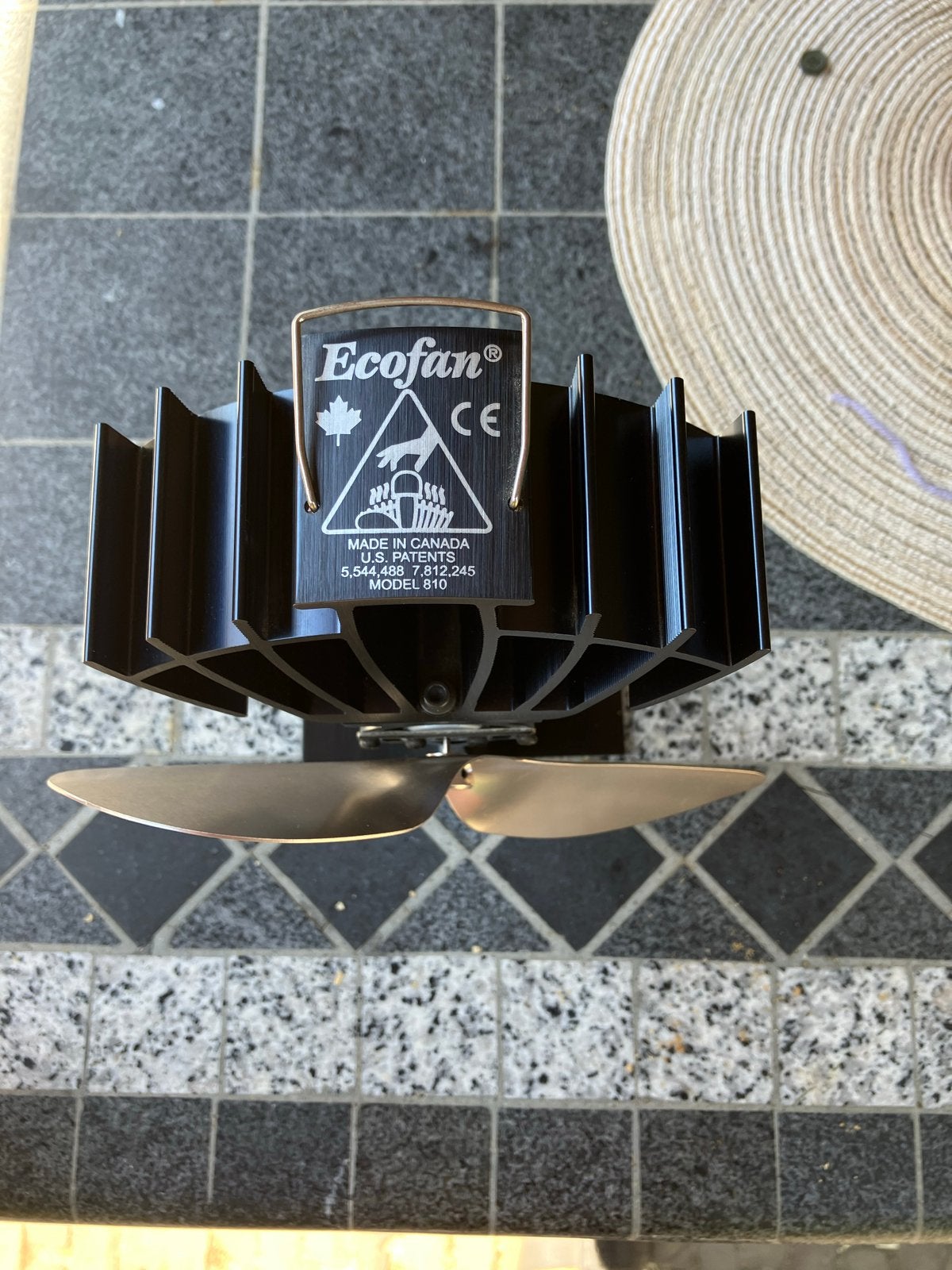 Ecofan Model 810 Kachelventilator - Zwart, Huis en Inrichting, Kachels, Ophalen, Zo goed als nieuw, Vrijstaand, Overige soorten