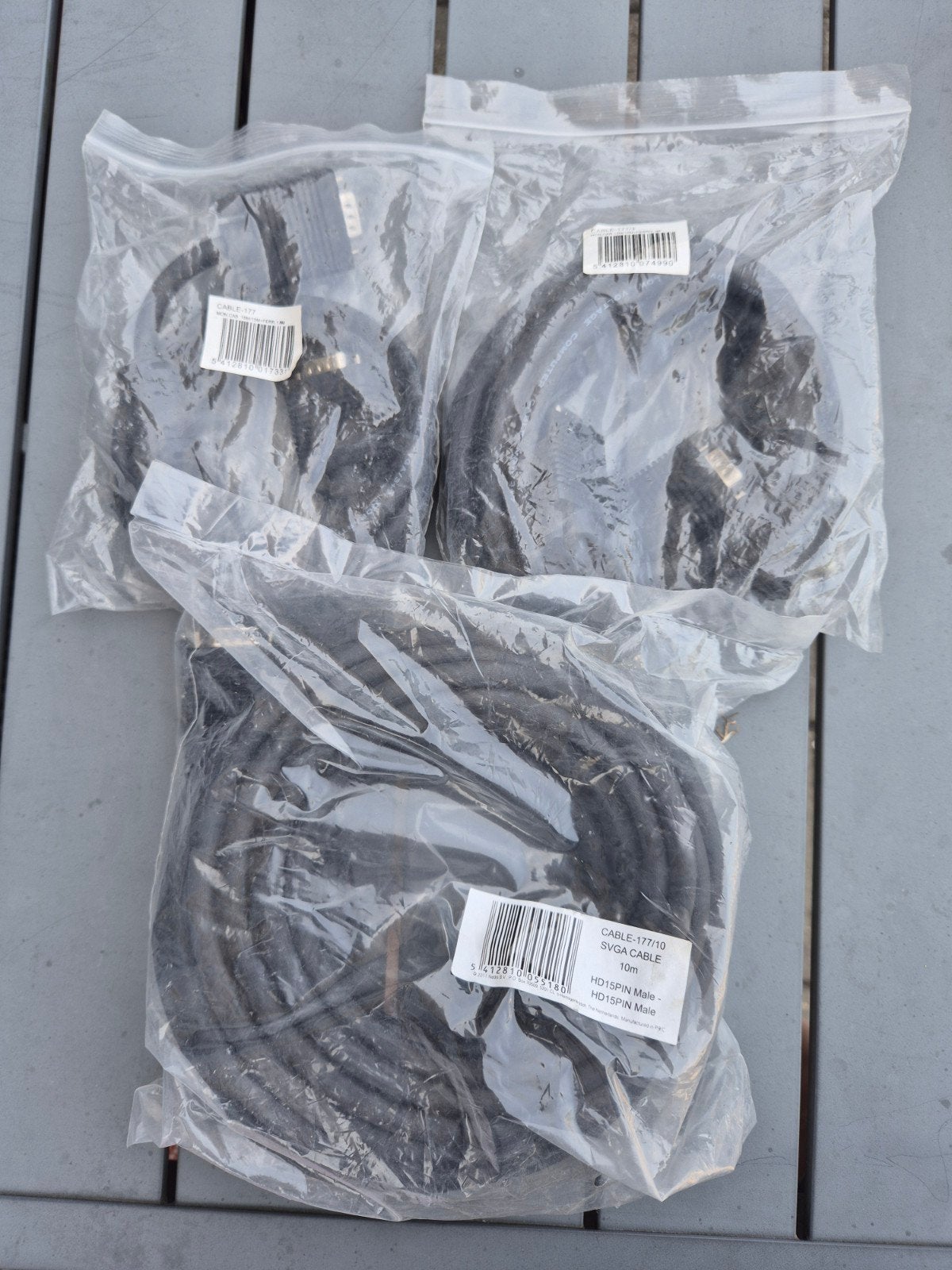 3x VGA kabel 1x 1.8m 1x 3m 1x 10m, Ophalen of Verzenden, Nieuw