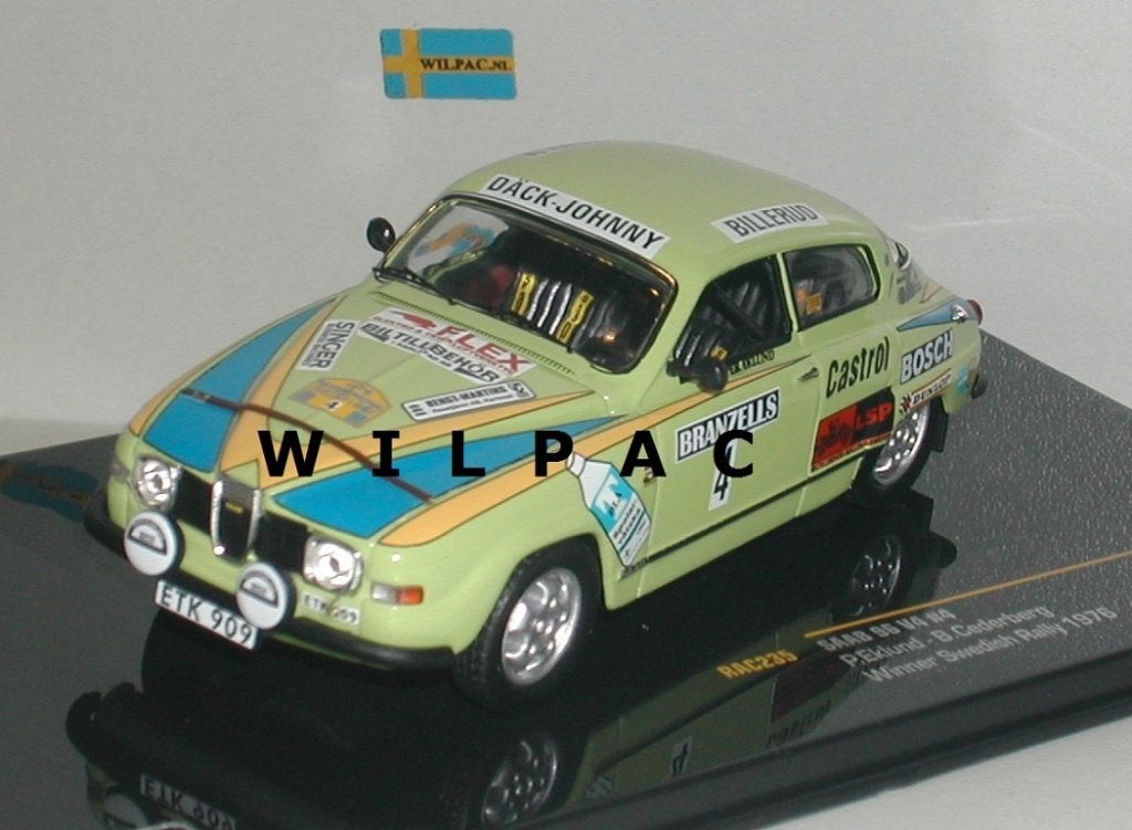 Saab 96 winnaar. Zweedse rally 1976. Eklund . Cederberg 1:43, Hobby en Vrije tijd, Modelauto's | 1:43, Nieuw, Auto, Overige merken