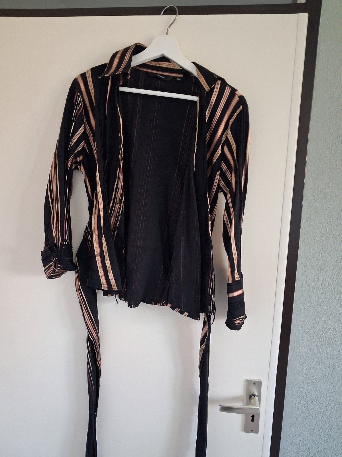Zara Basic gestreepte blouse maat L, Ophalen, Zwart, Maat 42/44 (L), Zo goed als nieuw