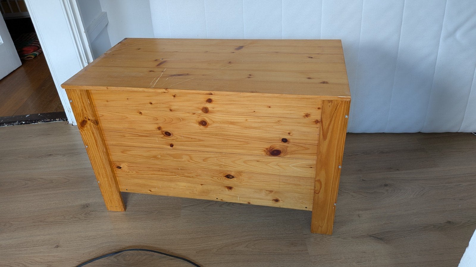 Massief houten dekenkist - grenenhout, Ophalen, 50 – 75, Gebruikt, 100 tot 150 cm