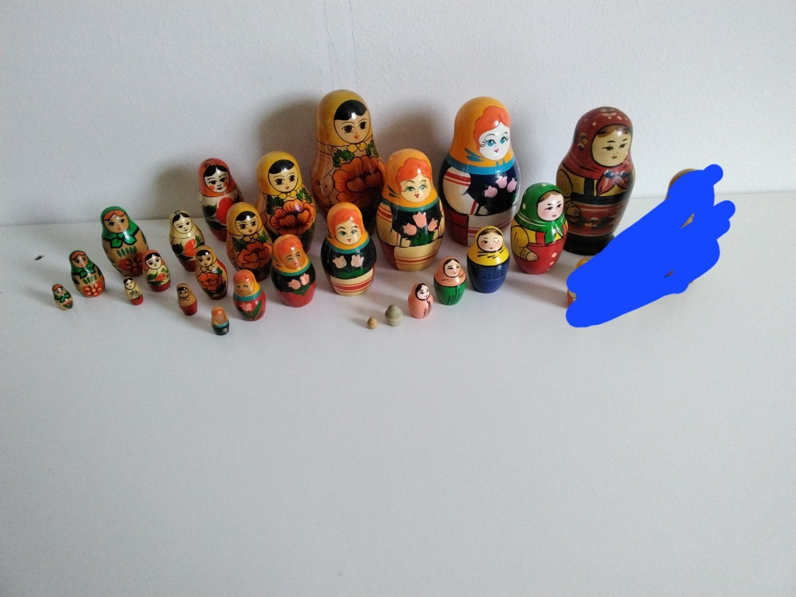 5 sets Matroesjka poppen - Handgeschilderd, Ophalen of Verzenden, Zo goed als nieuw