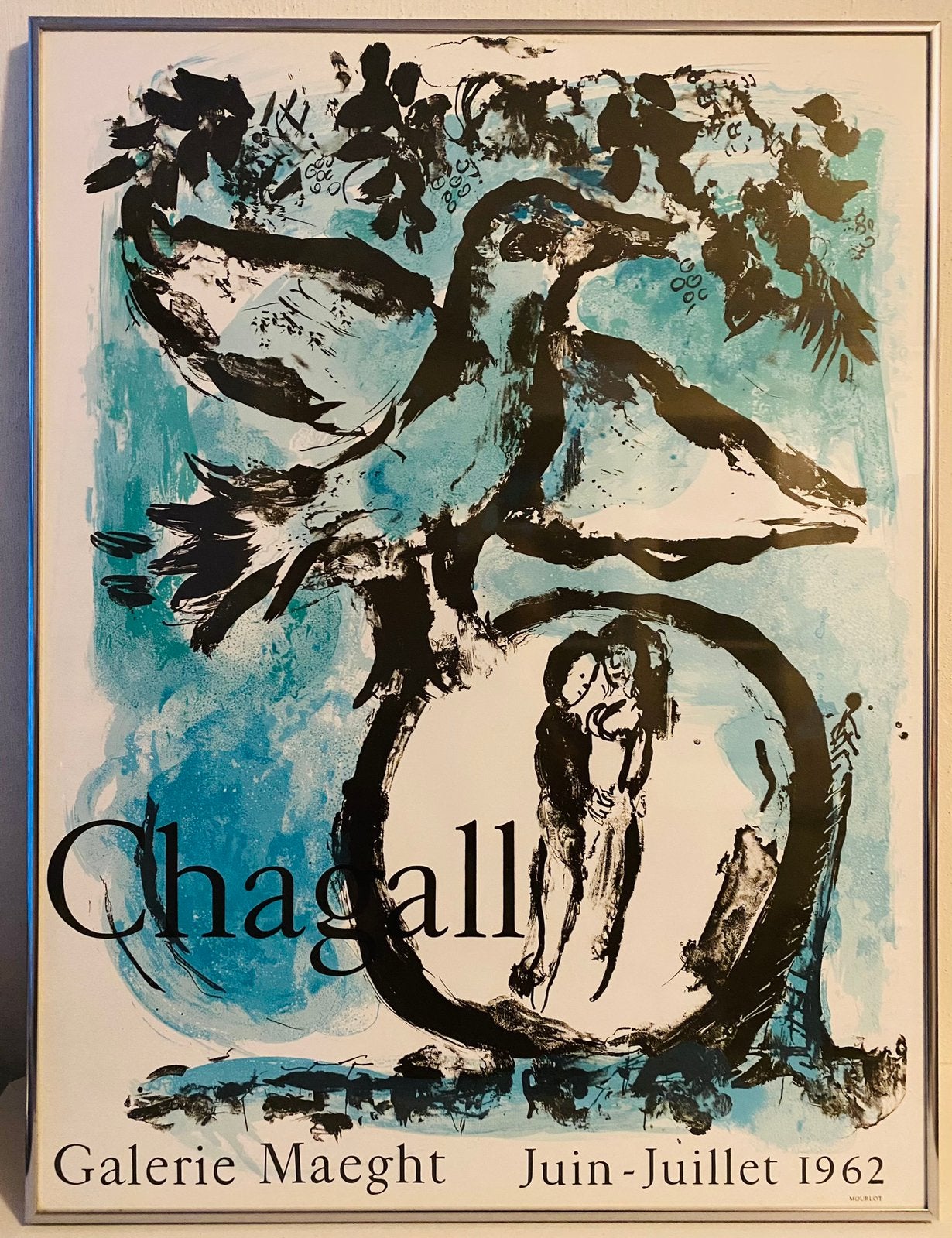 Chagall affiche tentoonstelling Gallerie Maeght 1962, Ophalen, Gebruikt, Onbekend, Print