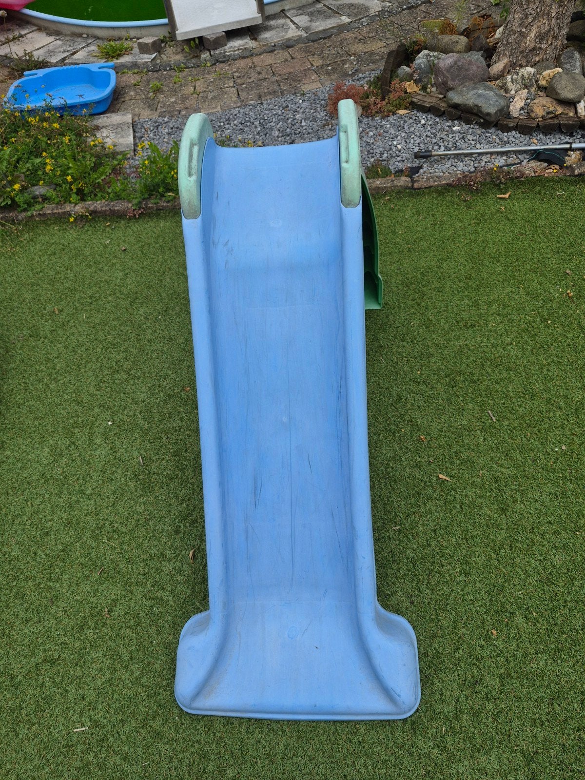 Blauwe glijbaan voor speeltuin of zwembad, Kinderen en Baby's, Speelgoed | Buiten | Speeltoestellen, Ophalen, Gebruikt, Glijbaan