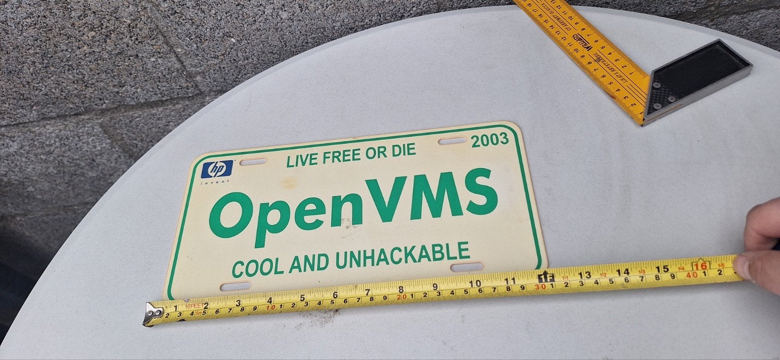 HP invent Open VMS 2003 bordje (201026), Reclamebord, ., Ophalen of Verzenden, Zo goed als nieuw