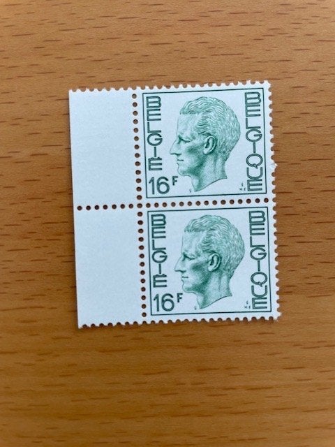 2x 1977 Koning Boudewijn 16 fr., Koninklijk huis, Ophalen of Verzenden, Postfris, Postfris