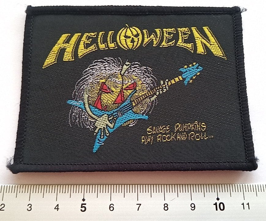 Helloween zeer zeldzame 1989 Savage pumpkins play. patch h49, Ophalen of Verzenden, Nieuw, Kleding