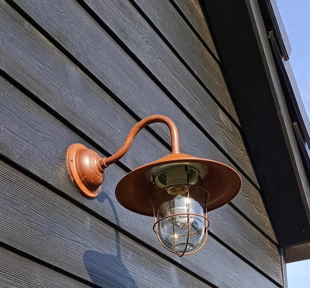 Landelijk stallamp cortenstaal, Tuin en Terras, Ophalen, Staande lamp, Nieuw, Netvoeding