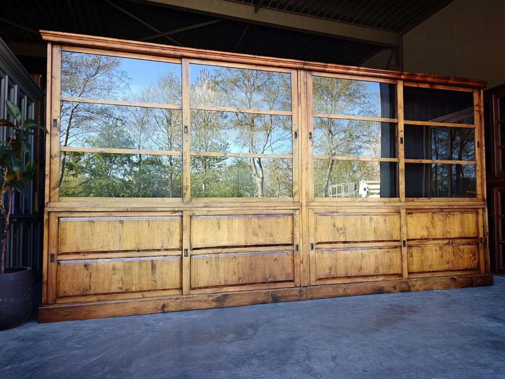 Grote 434cm brede winkelkast | Xxl buffetkast 4delig #6620, Antiek en Kunst, Antiek | Meubels | Kasten, Ophalen of Verzenden