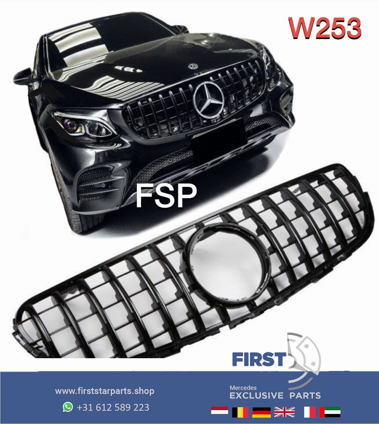 W253 C253 GLC KLASSE PRE-FACELIFT AMG GT LINE GRIL 2016-2019, Gebruikt, -, Ophalen of Verzenden, -