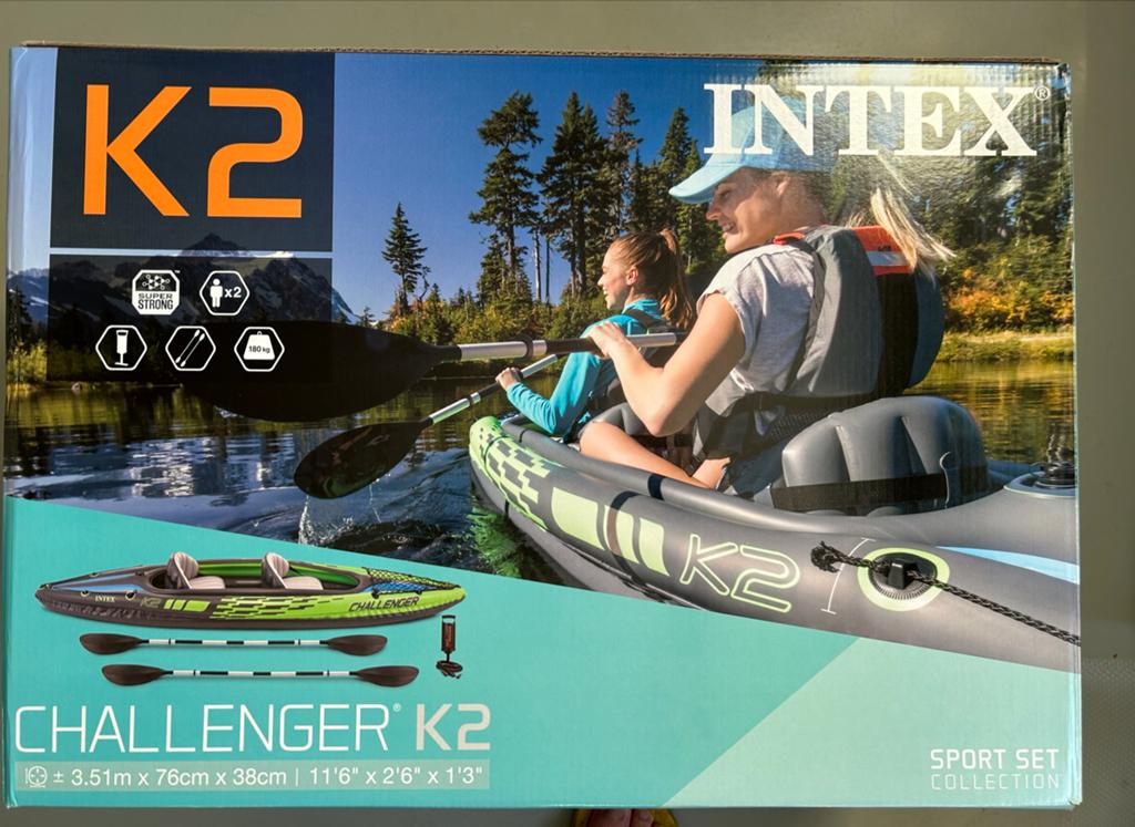 Intex Challenger K2 Kajak - 2-persoons - Nieuw in verpakking, Ophalen, Opblaasbaar, Nieuw, 2-persoons