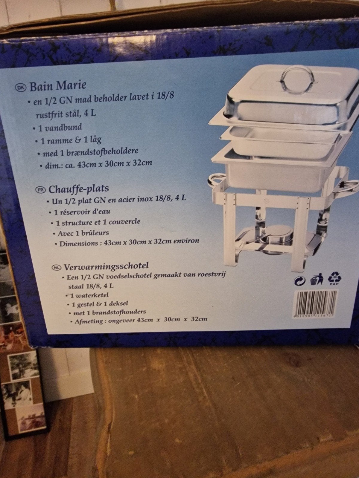 chafing dish, Ophalen, Zo goed als nieuw