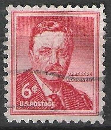 USA 1955/1956 - Yvert 600 - Theodoor Roosevelt - 6 c. (ST), Verzenden, Gestempeld, Noord-Amerika