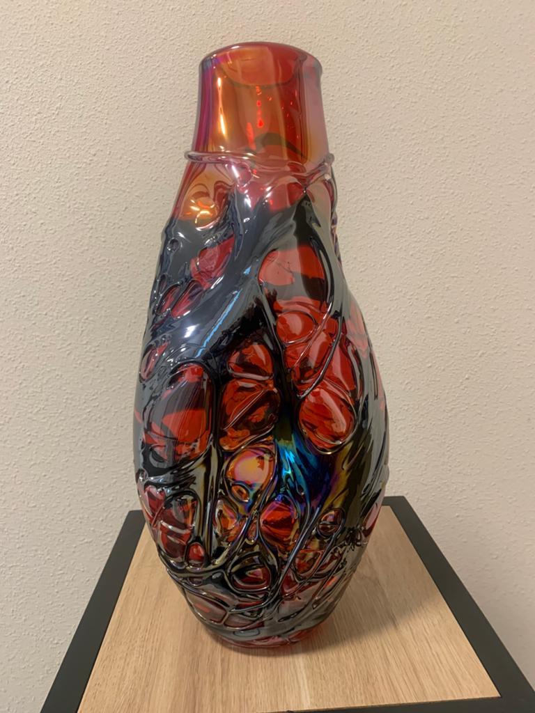 glazenvaas, Huis en Inrichting, Woonaccessoires | Vazen, Nieuw, Rood, Minder dan 50 cm, Glas, Ophalen