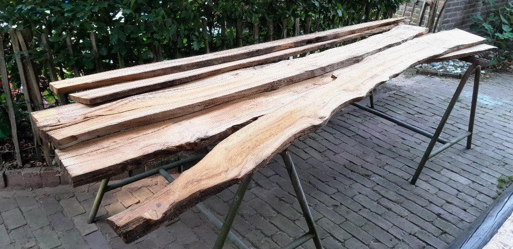 Eiken planken, nog 4 stuks beschikbaar, lengte 280 cm, Ophalen, 25 tot 50 mm, Eiken, 250 tot 300 cm