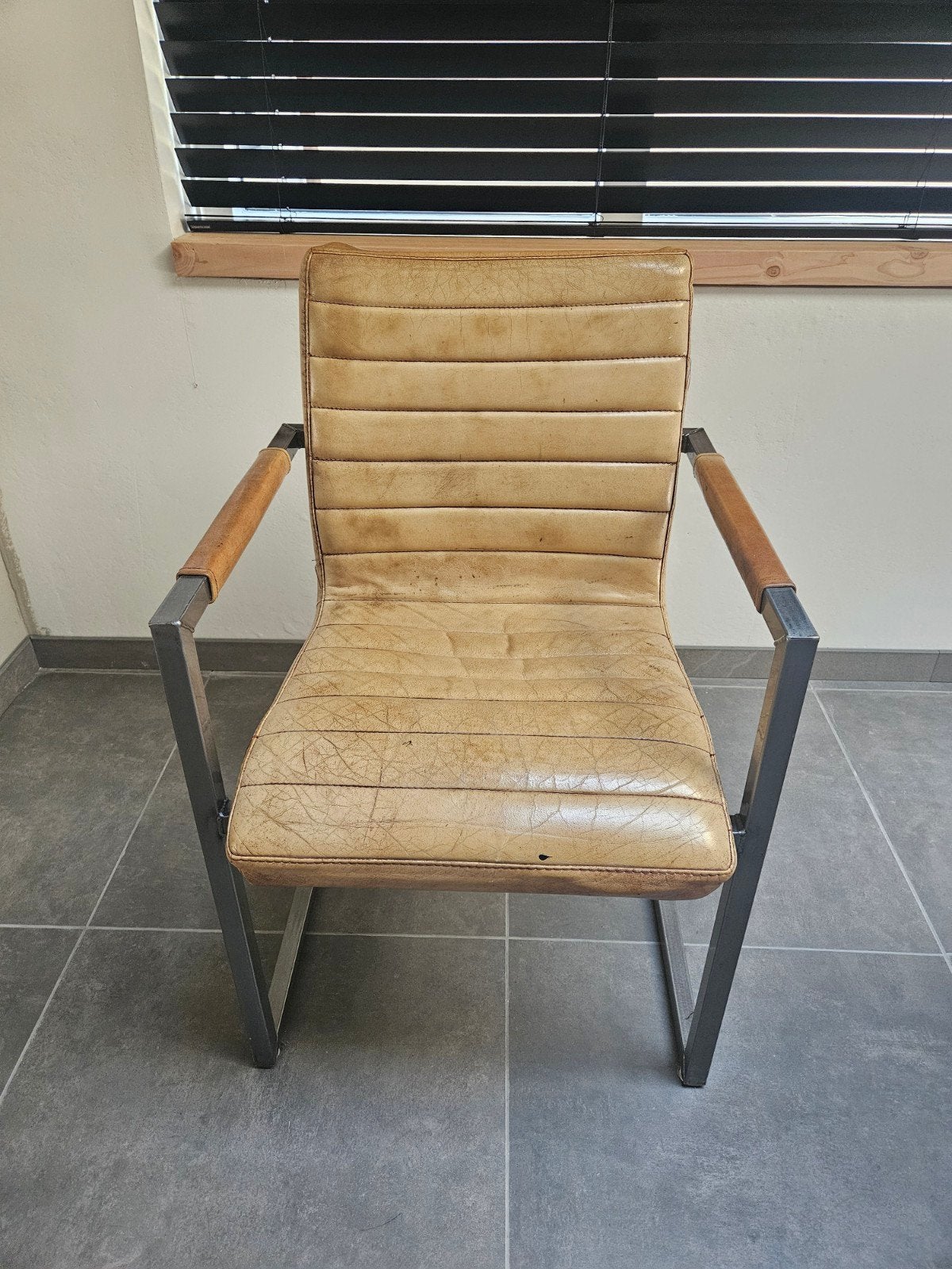 5 x leren eetkamer stoel gratis, Ophalen, Gebruikt, Bruin, Leer