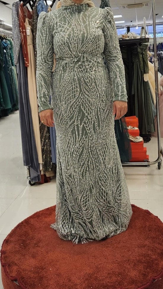 Elegante Galajurk met Pailletten - Maat M, Kleding | Dames, Galajurk, Gedragen, Groen, Ophalen