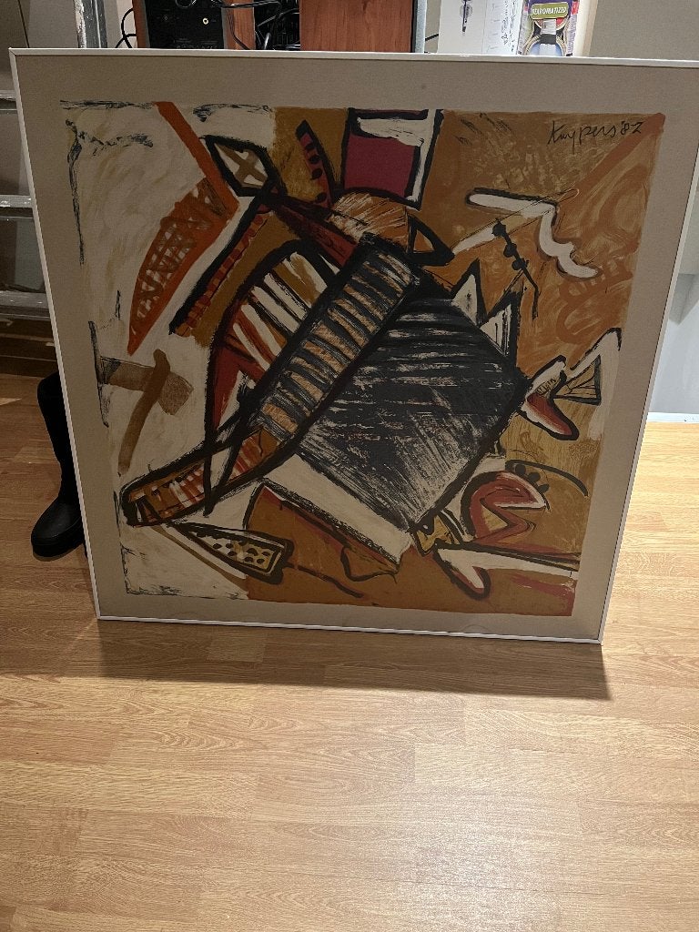 Orginele werken van Theo kuipers, Antiek en Kunst, Overige technieken, Abstract, Doek, Ingelijst