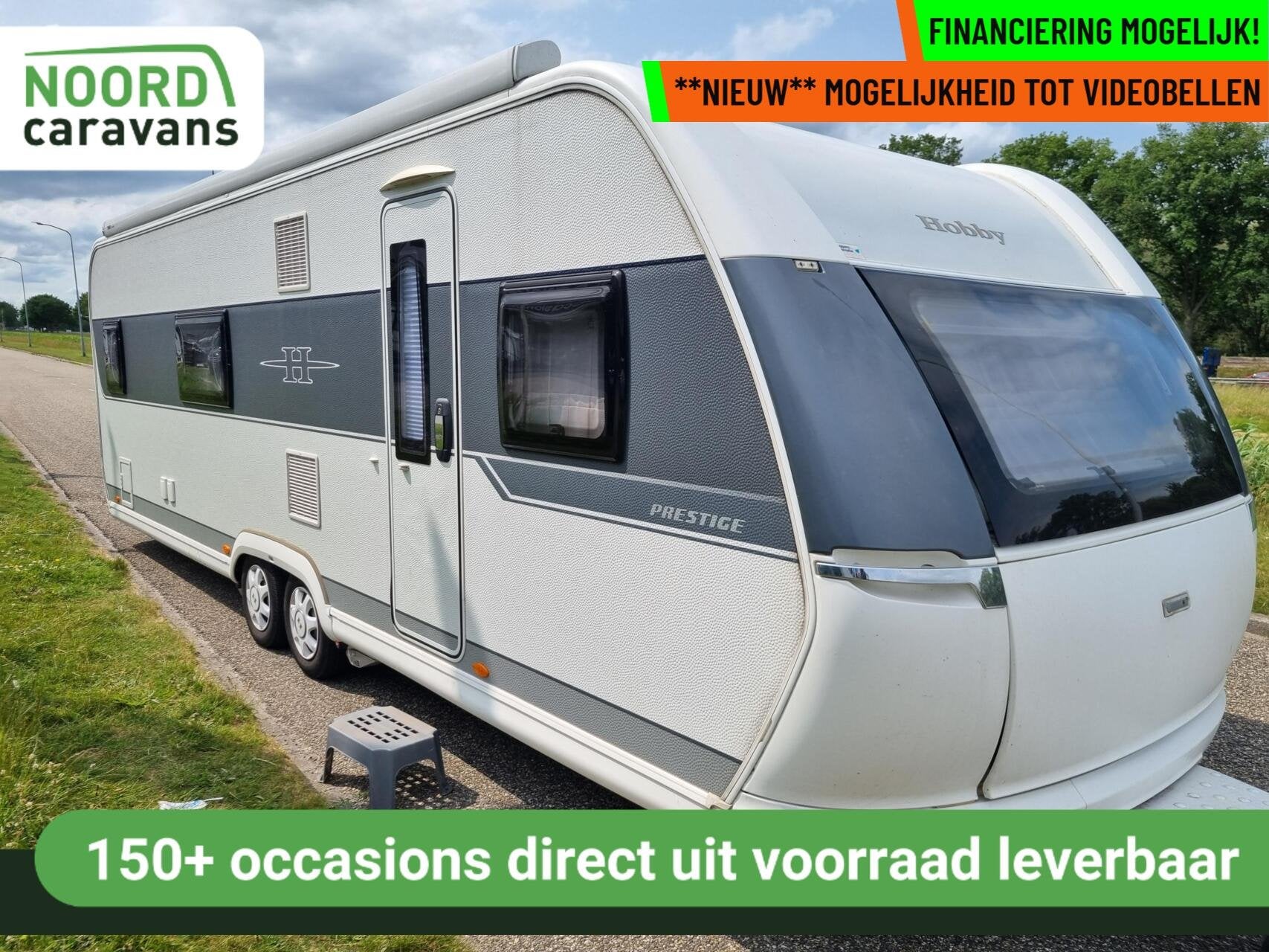 HOBBY PRESTIGE 720 KFU STAPELBED + MOVER +AIRCO +CASS LUIFEL, Caravans en Kamperen, Rondzit, Hobby, Bedrijf, Hordeur