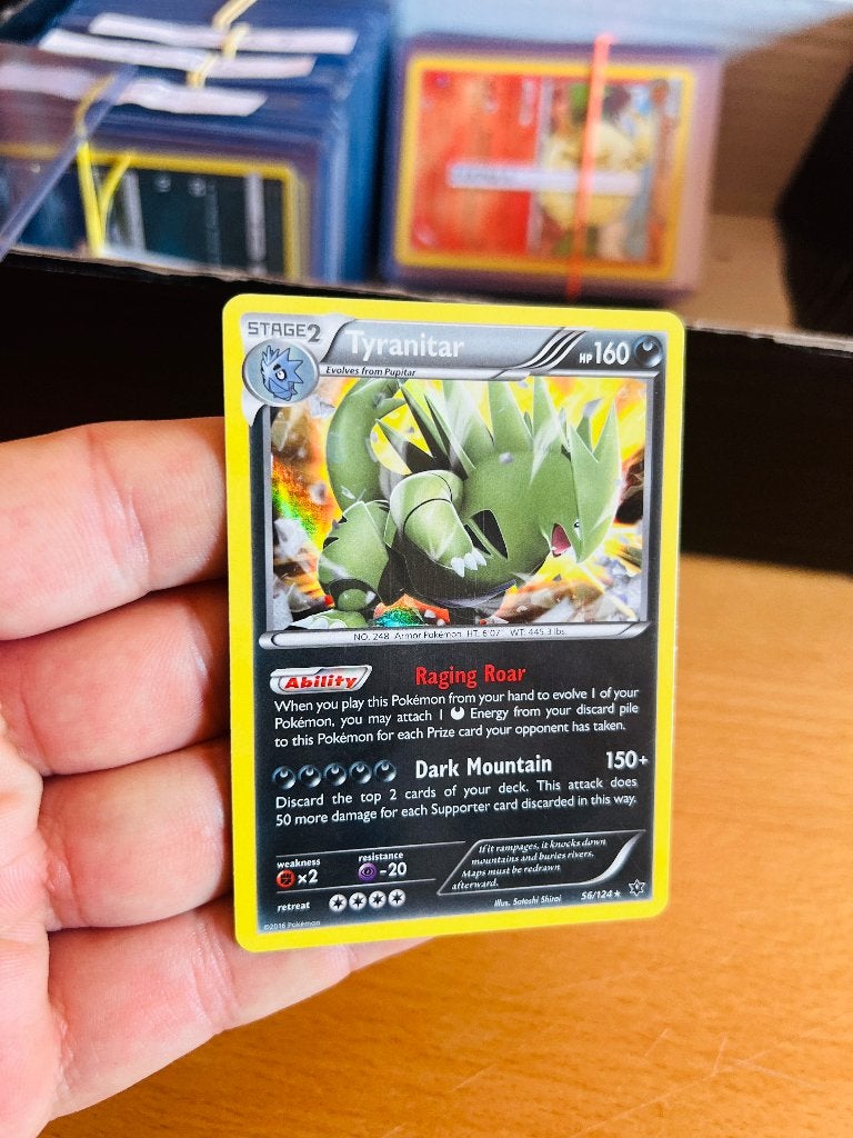 Tyranitar 56/124 Holo Fates Collide XY Pokemon, Verzenden, Zo goed als nieuw, Losse kaart, Foil
