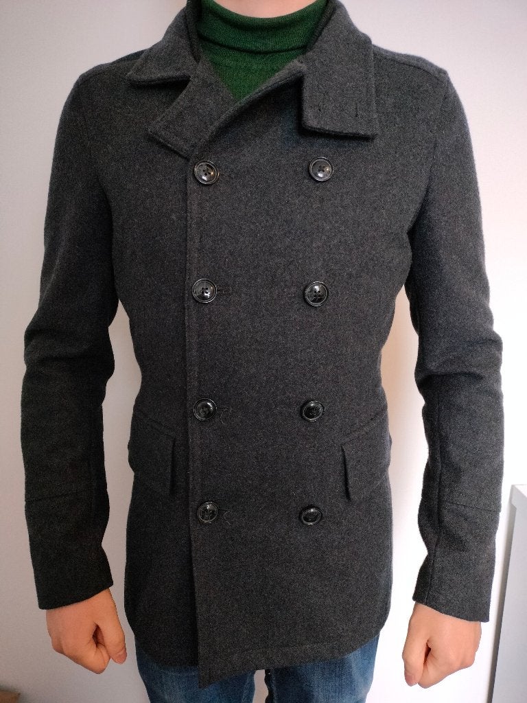 Nette wollen herenjas maat S, Zwart, Ophalen of Verzenden, Zo goed als nieuw, WE Fashion
