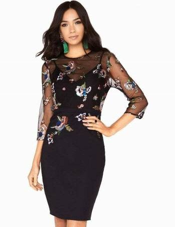 Little Mistress elegante zwarte jurk met borduursels maat 38, Kleding | Dames, Jurken, Maat 38/40 (M), Nieuw, Onder de knie, Meerkleurig